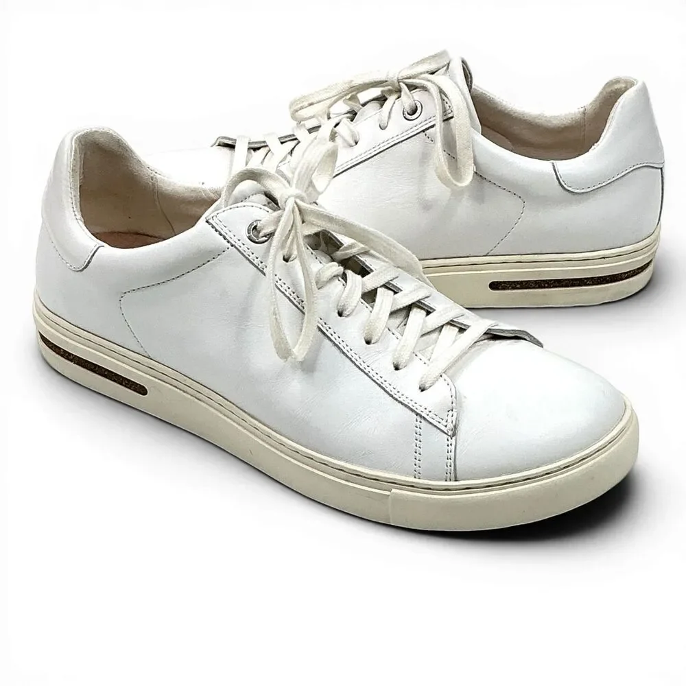 Birkenstock Bend Low White Leather Sneakers Women's Size 10 EUR 41 Orthopedic